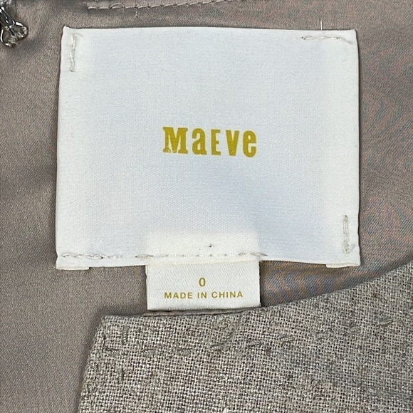 Maeve Anthropologie Linen Blend Flaxen Dress Sleeveless Rope Waist Beige Sz 0 - Picture 9 of 12